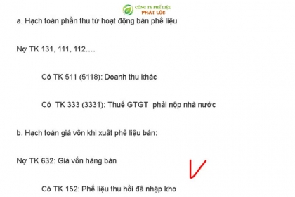 Giải đáp: Bán phế liệu hạch toán như thế nào chuẩn xác nhất?