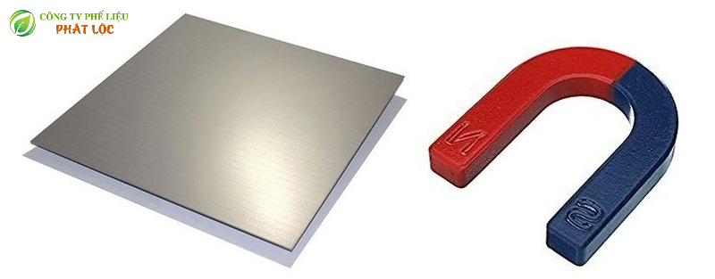 inox 304 sẽ không hút nam châm hoặc hút rất ít còn inox 201 hút nam châm