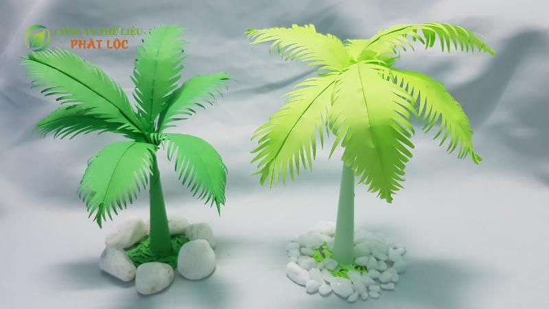 Cách làm cây dừa mini sống động từ chai nhựa