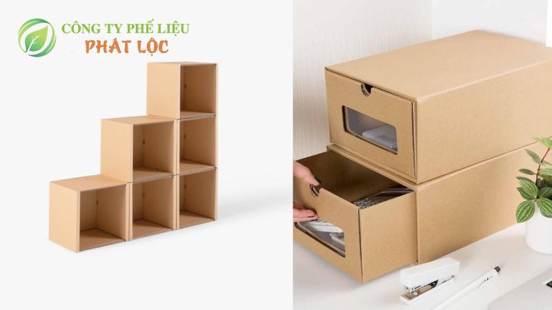 Sáng tạo kệ sách và khay tài liệu từ bìa carton