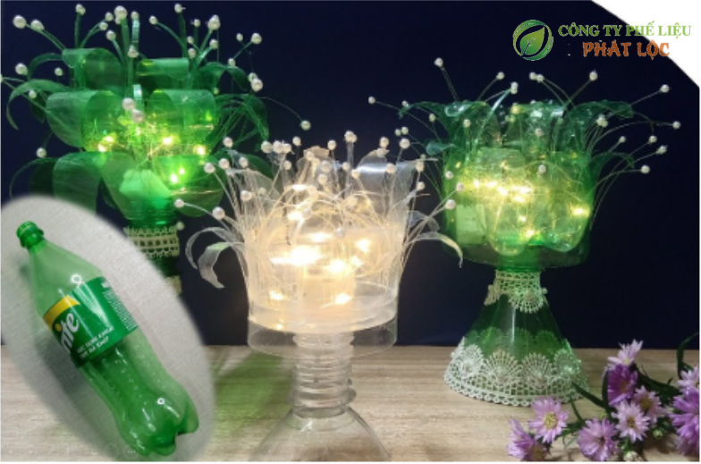 đèn ngủ handmade làm từ chai nhựa