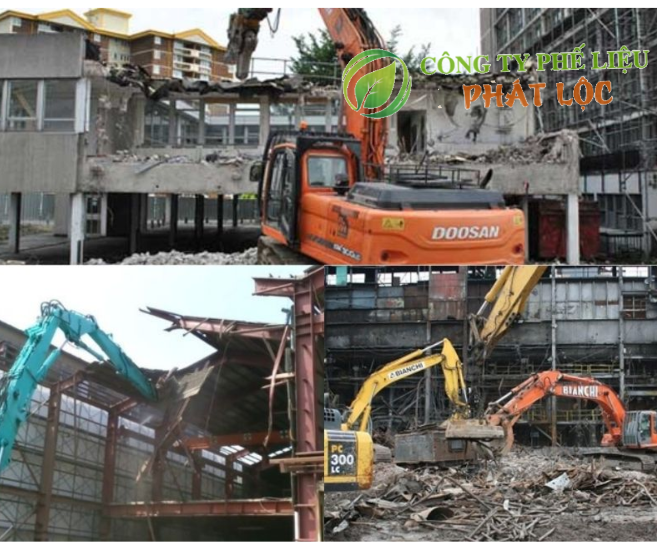 công nhân tháo dỡ sắt thép công trình